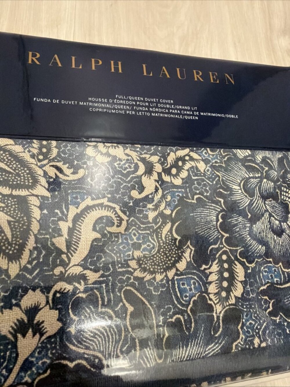 Ralph Lauren Keaton Floral FULL / QUEEN Duvet Cover Indigo Blue - NWT
